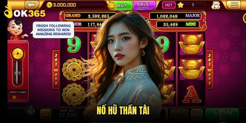 Nổ hũ thần tài Ok365: May mắn gấp bội 1 Nổ hũ thần tài