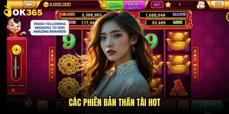Nổ hũ thần tài Ok365: May mắn gấp bội 2 Các phiên bản thần tài hot